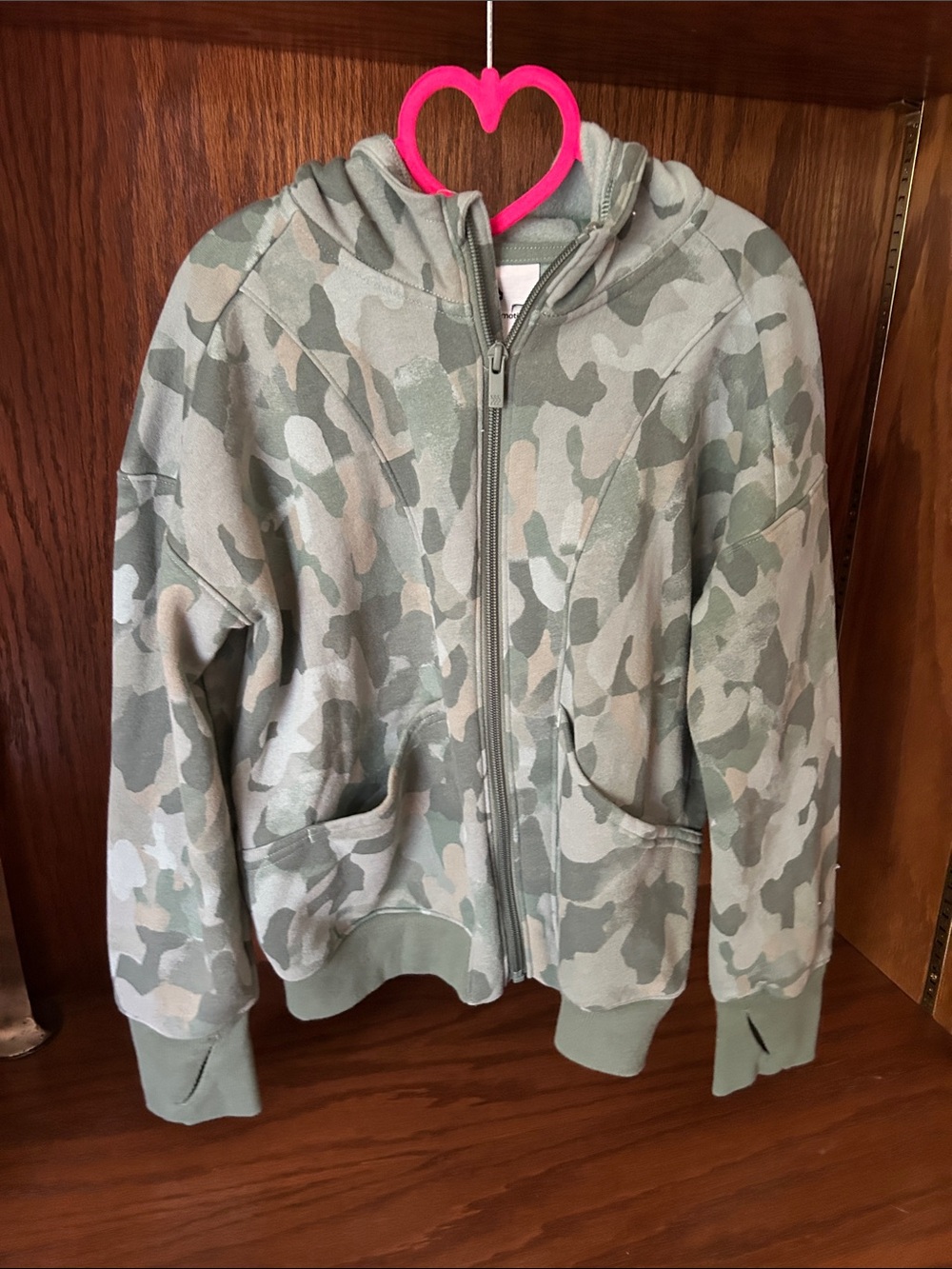 all in motion Girls' Camouflage Zip Hoodie - Green & Tan